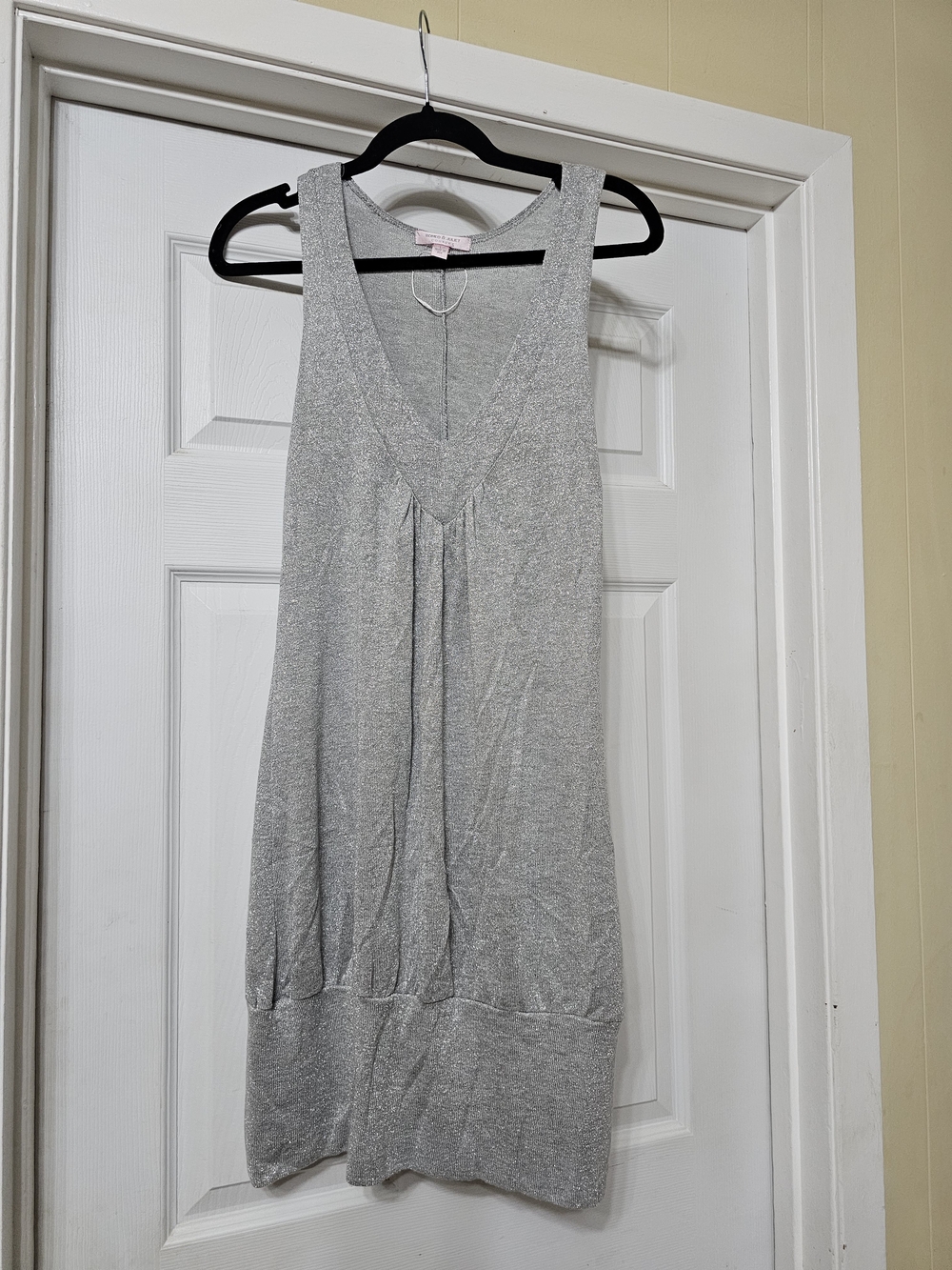 Romeo & Juliet Couture Silver Metallic V-Neck Tunic or Dress